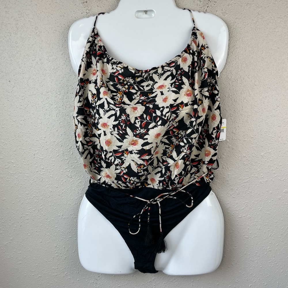 NWT Free People Floral And Tasseled Body Suit Size M